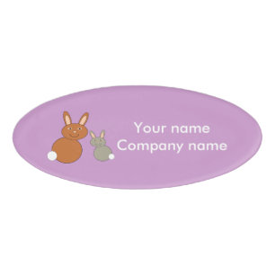Badge D'identification Balise Nom personnalisé des lapins de la fête des 
