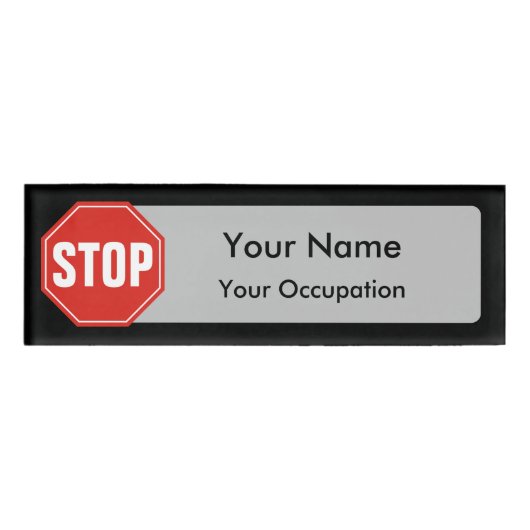 Badge D'identification Balise STOP Sign Name (Devant)