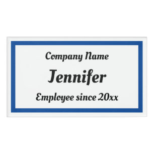 Badge D'identification Balises de nom commercial avec rectangle bleu
