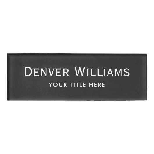 Badge D'identification Balises de nom magnétique professionnel gris foncé (Devant)