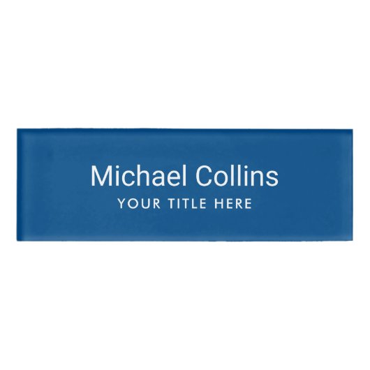 Badge D'identification Balises de noms magnétiques bleus simples (Devant)