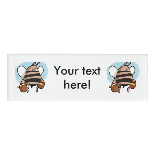 Badge D'identification Bande dessinée d'abeille (Devant)