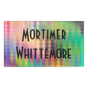 Badge D'identification Bandes de diamants multicolores II + votre nom