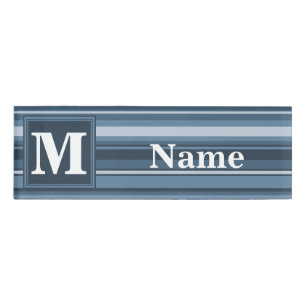 Badge D'identification Bandes gris monogramme