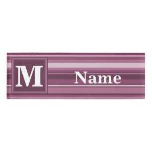 Badge D'identification Bandes mauve monogrammes