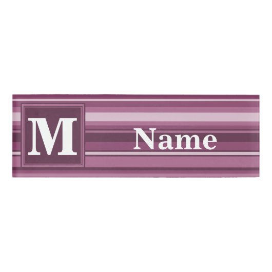 Badge D'identification Bandes mauve monogrammes (Devant)