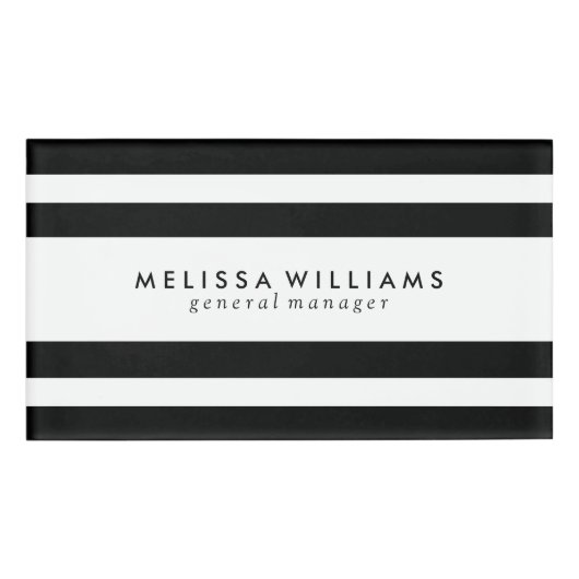 Badge D'identification Bandes noires et blanches Design moderne (Devant)