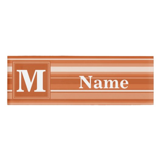Badge D'identification Bandes orange monogrammes (Devant)
