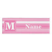Badge D'identification Bandes rose monogramme (Devant)
