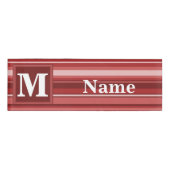 Badge D'identification Bandes rouges monogrammes (Devant)