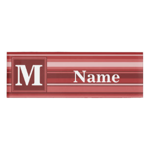 Badge D'identification Bandes rouges monogrammes
