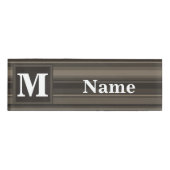 Badge D'identification Bandes taupe monogramme (Devant)