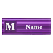 Badge D'identification Bandes violettes monogrammes (Devant)