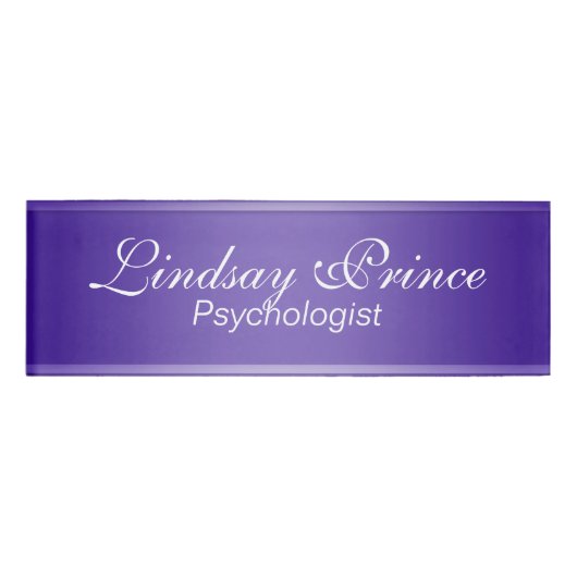 Badge D'identification BARRE des gradients - violette lilas + votre idée (Devant)