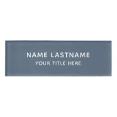 Badge D'identification Basic Simple Minimalist Modern Dusty Blue Title (Devant)