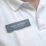 Badge D'identification Basic Simple Minimalist Modern Dusty Blue Title<br><div class="desc">Looking for a stylish and modern magnetic name and title tag that stands out from the rest? Look no further than our dusty blue custom name tag. With its sleek and simple design, this tag is perfect for those who want a professional look without being too flashy. Made with high-quality...</div>