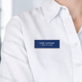 Badge D'identification Basic Simple Minimalist Modern Navy Blue Title