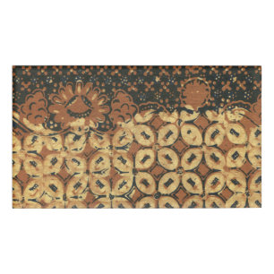 Badge D'identification Batik Kawung vintage indonésien à motif rustique