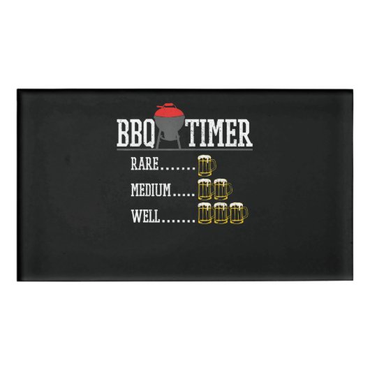Badge D'identification BBQ | BBQ Timer Funny Bière Steak Grill (Devant)
