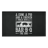 Badge D'identification BBQ| Une Vache, Un Cochon Et Un Poulet Se Promener (Devant)