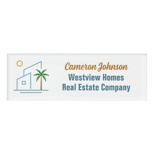 Badge D'identification Beach Real Estate Company Custom Coastal Realtor (Devant)