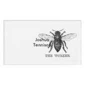 Badge D'identification Bee Worker Honey Black Bumblebee (Devant)