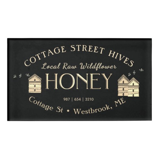 Badge D'identification Beekeeper Honey Nom Balise Black Hives (Devant)