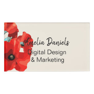 Badge D'identification Belle carte d'identité Red Poppy