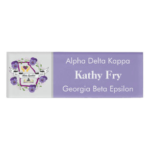 Badge D'identification Beta Epsilon Petit Nametag Centré Nom modifiable