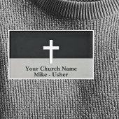 Badge D'identification Bienvenue Black White Christian Church Usher