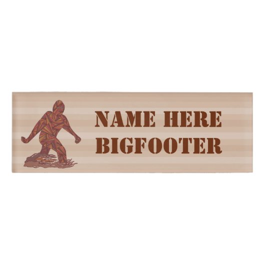 Badge D'identification Bigfoot Walking Sasquatch Crypto Drôle Nom Ici (Devant)