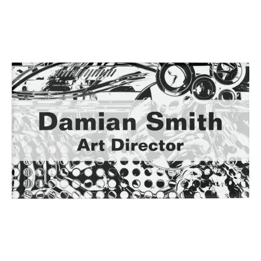 Badge D'identification Black and White Geometric Art 20 (Devant)