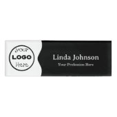 Badge D'identification Black and White Moderne Élégance Personnel employé (Devant)