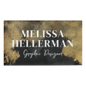 Badge D'identification Black Gold Elegant Moderne (Devant)