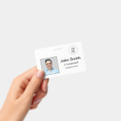 badge d'identification blanc horizontal (À main)