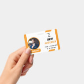 Badge d'identification bleu avec photo de l'employ (Manuel / portable)