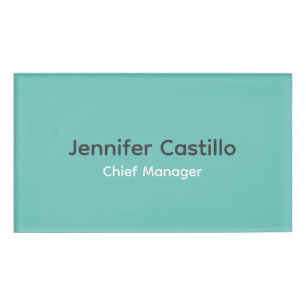 Badge D'identification Bleu clair noir blanc minimaliste moderne