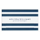 Badge D'identification Bleu foncé & Blancs Design moderne (Devant)