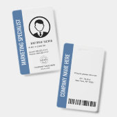 Badge d'identification bleu modéré pour l'usage pr (Avant & arrière)