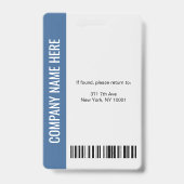 Badge d'identification bleu modéré pour l'usage pr (Arrière)