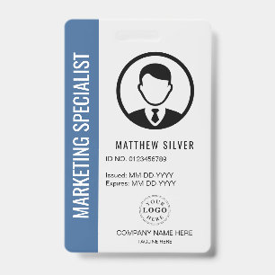 Badge d'identification bleu modéré pour l'usage pr