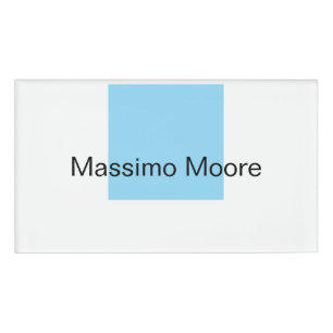 Badge D'identification Bleu Noir Blanc Simple Élégant Nom Personnel