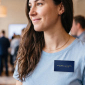 Badge D'identification Bleu Or Couleurs Professionnel Tendance Moderne Un
