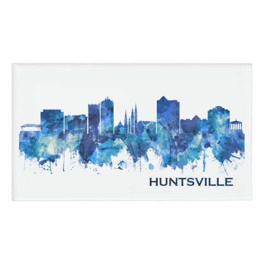 Badge D'identification Bleu Skyline Huntsville Alabama (Devant)