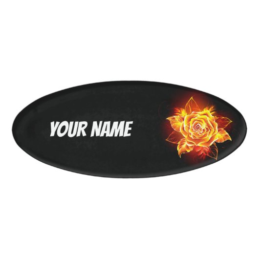 Badge D'identification Blooming Fire Rose (Devant)