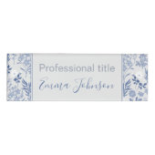 Badge D'identification Blue Flowers Botanical Painting (Devant)