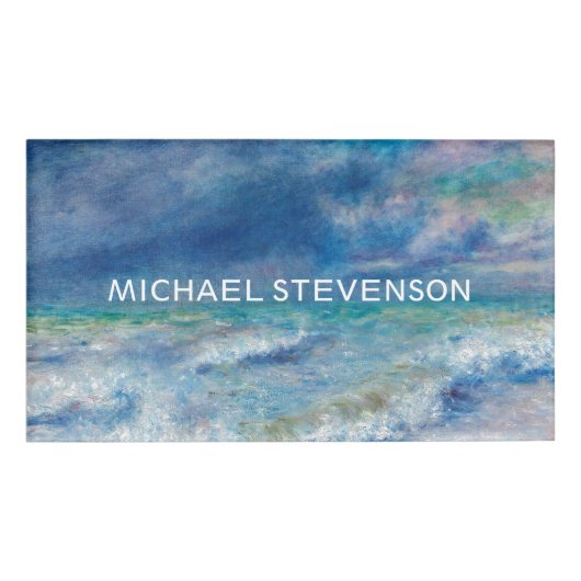 Badge D'identification Blue Sky Sea Abstrait Unique Chic Moderne Minimal (Devant)