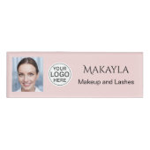 Badge D'identification Blush Pink Logo Photo Makeup And Lashes (Devant)