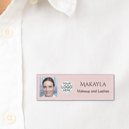 Badge D'identification Blush Pink Logo Photo Makeup And Lashes