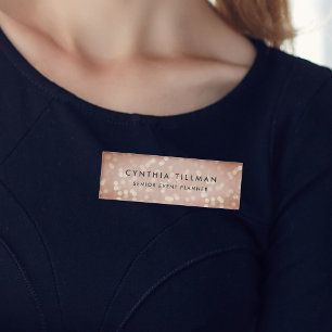 Badge D'identification Bokeh Rose cuivre